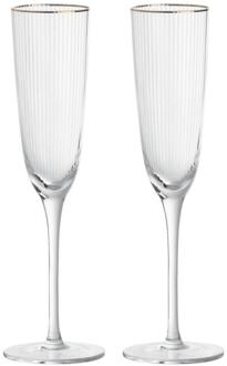 Champagneglazen Camille - 250 Ml - 2 Stuks - Glas - Transparant - B24.5 Cm