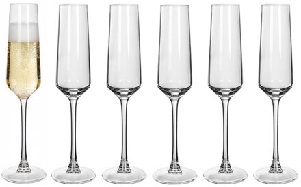 Champagneglazen Excalibur - 6x stuks - glas - 200 ml