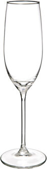 Champagneglazen set Lina - doosje 6x stuks - chique transparant glas - 21 CL - Champagneglazen