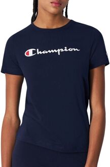 Champion Big Script Logo Crewneck Shirt Dames donkerblauw