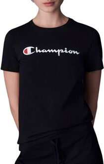 Champion Big Script Logo Crewneck Shirt Dames zwart