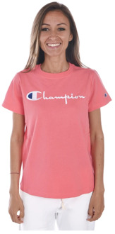 Champion Casual Sweatshirt Tee Champion , Pink , Dames - L,S,Xs