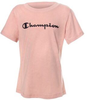 Champion Classics Crewneck T-shirt For Girls * Actie * Zwart,Roze - 110-116,122-128,134-140,146-152