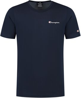 Champion Cotton Big Script Logo Shirt Heren donkerblauw