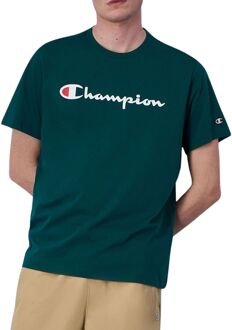 Champion Crewneck Big Script Logo Shirt Heren donkergroen - XXL
