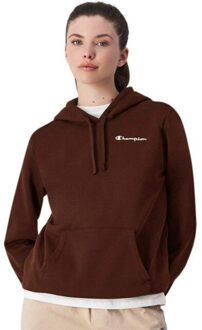 Champion Dames borst logo hoodie Bruin - S
