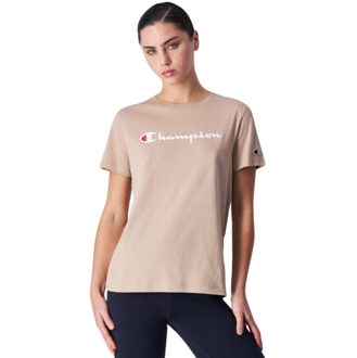 Champion Dames gebrandmerkt mouw t-shirt Beige - XL
