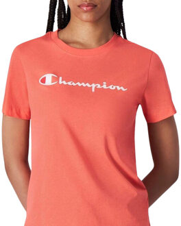 Champion Dames katoenen t-shirt met korte mouwen - maat S Oranje