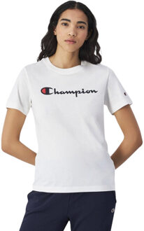 Champion Dames katoenen t-shirt met korte mouwen - maat S Wit