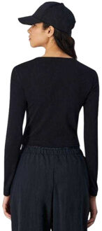 Champion Dames wrap front crop t-shirt Zwart - S