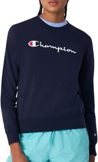 Champion Embroidered Big Script Logo Sweater Dames donkerblauw