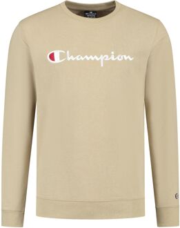 Champion Embroidered Big Script Logo Sweater Heren beige - M