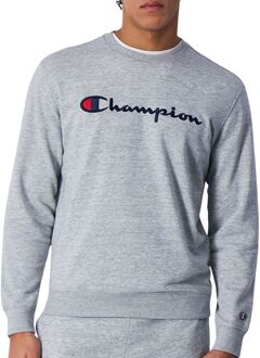Champion Embroidered Big Script Logo Sweater Heren grijs - XL