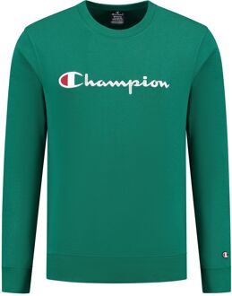 Champion Embroidered Big Script Logo Sweater Heren groen - M