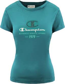 Champion Graphic Womens Aqua T-Shirt - maat M Groenblauw