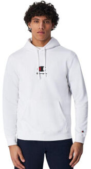 Champion Heren borst logo hoodie Wit - XL