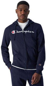 Champion Heren gebrandmerkte mouw volledige zip hoodie Blauw - XL