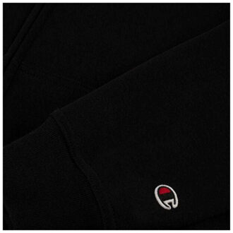 Champion Heren gebrandmerkte mouw volledige zip hoodie Zwart