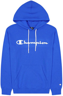 Champion Hoodie met logo en kangoeroezak Champion , Blue , Heren - 2XL