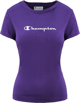 Champion Logo Dames Paars T-Shirt - maat