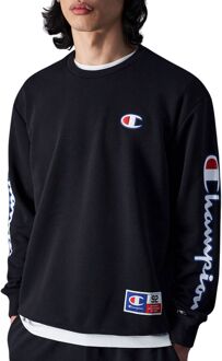Champion Retro Sport Sweater Heren zwart - wit - blauw - rood - L