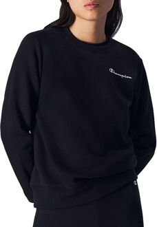 Champion Script Logo Crewneck Fleece Sweater Dames zwart - XS