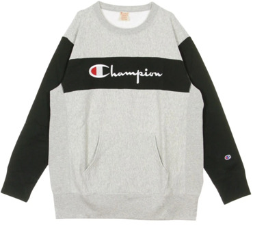 Champion Sweatshirt girocollo kleurblok kangoeroe pocket omgekeerd weefsel Champion , Gray , Heren - Xl,L,M,S
