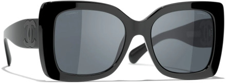 Chanel Iconische zonnebril met uniforme lenzen Chanel , Black , Dames - 53 MM