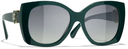 Chanel Iconische zonnebril met uniforme lenzen Chanel , Green , Unisex - 52 MM