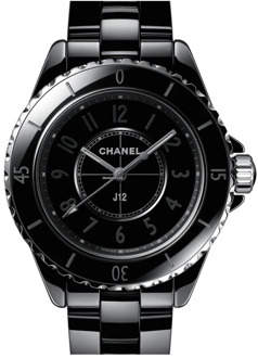 Chanel J12 Phantom Quartz 33mm Zwart Keramisch Horloge Chanel , Black , Dames - ONE Size