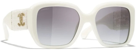 Chanel Sunglasses Chanel , White , Unisex - 52 MM