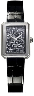 Chanel Tweed Statement Horloge Chanel , Gray , Dames - ONE Size