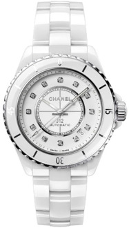 Chanel Uomo - H5705 - J12 White Ceramic 38mm Automatic Diamond Markers Caliber 12.1 Chanel , Gray , Heren - ONE Size