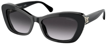Chanel Zwarte montuur zonnebril Chanel , Black , Unisex - 56 MM
