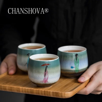 CHANSHOVA 100ml Traditional Chinese Style Handpainted Ceramic Teacup Handmade China Porcelain tea set Coffee cups mug H394