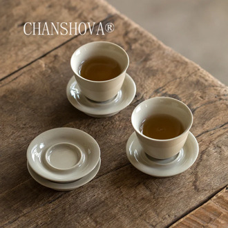 CHANSHOVA 30/40ml Chinese style Glaze Ceramic small coffee cup saucer set teacup set Drinking Utensils China Porcelain H413
