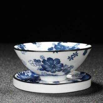 Chanshova 60Ml Traditionele Chinese Stijl Keramische China Blauw En Wit Porselein Thee Kop En Schotel Sets Thee Kom H518 3