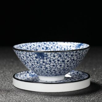 Chanshova 60Ml Traditionele Chinese Stijl Keramische China Blauw En Wit Porselein Thee Kop En Schotel Sets Thee Kom H518