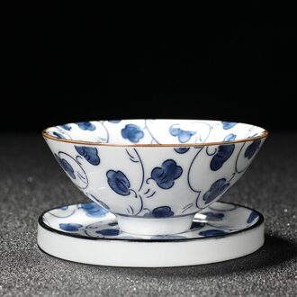 Chanshova 60Ml Traditionele Chinese Stijl Keramische China Blauw En Wit Porselein Thee Kop En Schotel Sets Thee Kom H518