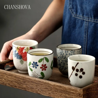 CHANSHOVA Traditional Chinese Style Handpainted 200ml Ceramic Teacup China Porcelain Small and Large Coffee cup H044