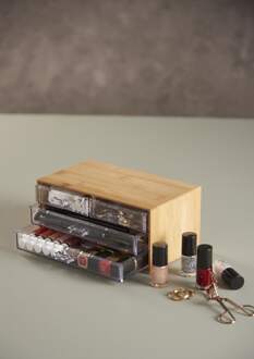 Chanti bamboe opbergdoos met lades naturel Bruin