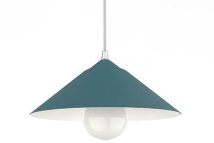 Chapeau Hanglamp, 1xe27, Metaal, Blauw Mediterraan/wit, D25cm