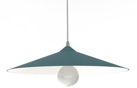 Chapeau Hanglamp, 1xe27, Metaal, Blauw Mediterraan/wit, D40cm