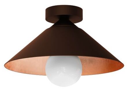 Chapeau Plafondlamp, 1xe27, Metaal, Bruin Corten/blad Koper, D25cm