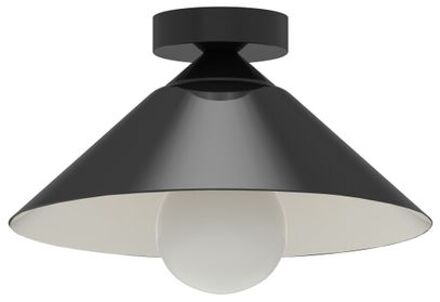 Chapeau Plafondlamp, 1xe27, Metaal, Zwart Briljant/wit, D25cm