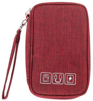 Charger Cable Reizen Accessoires Digitale Zak Schokbestendig Elektronische Power Bank Gadgets Pouch Organizer Oortelefoon Usb Opbergtas bordeaux