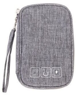 Charger Cable Reizen Accessoires Digitale Zak Schokbestendig Elektronische Power Bank Gadgets Pouch Organizer Oortelefoon Usb Opbergtas grijs