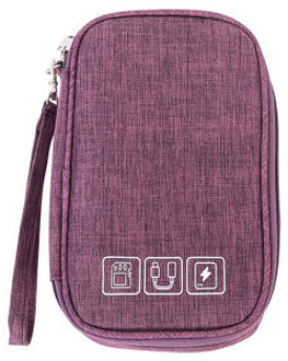 Charger Cable Reizen Accessoires Digitale Zak Schokbestendig Elektronische Power Bank Gadgets Pouch Organizer Oortelefoon Usb Opbergtas paars