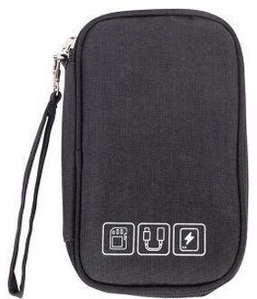 Charger Cable Reizen Accessoires Digitale Zak Schokbestendig Elektronische Power Bank Gadgets Pouch Organizer Oortelefoon Usb Opbergtas zwart