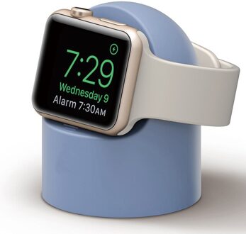 Charger Silicone Stand Voor Apple Horloge Serie 6 Se 5 4 3 2 1 38Mm 42Mm 40Mm 44Mm Kabelmanagement Houder Voor Iwatch 4 3 2 1 licht blauw